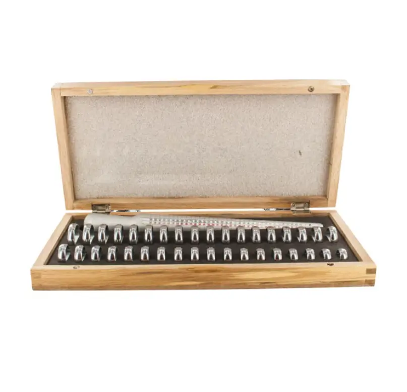 [MT049] Coffret en Bois avec Triboulet et Baguier | Kit Professionnel de Mesure de Bagues